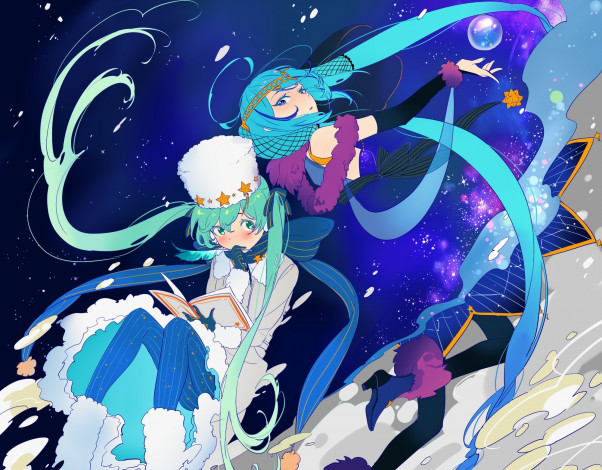 Обои картинки фото аниме, vocaloid, девушки