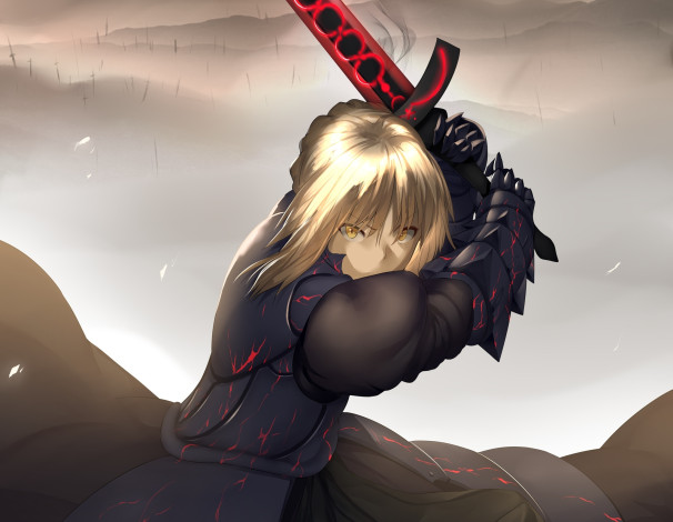Обои картинки фото аниме, fate, stay night, сейбер
