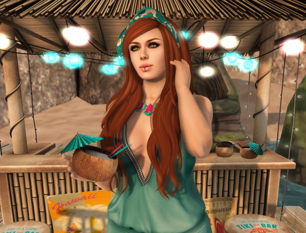 Обои картинки фото 3д графика, люди , people, фон, взгляд, девушка, рыжая