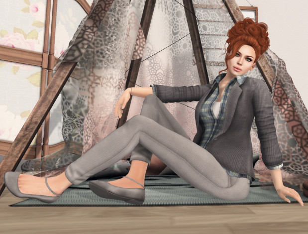 Обои картинки фото 3д графика, люди , people, взгляд, девушка, рыжая, фон