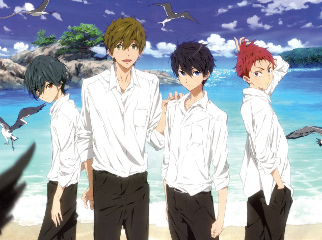 Обои картинки фото аниме, free, парни