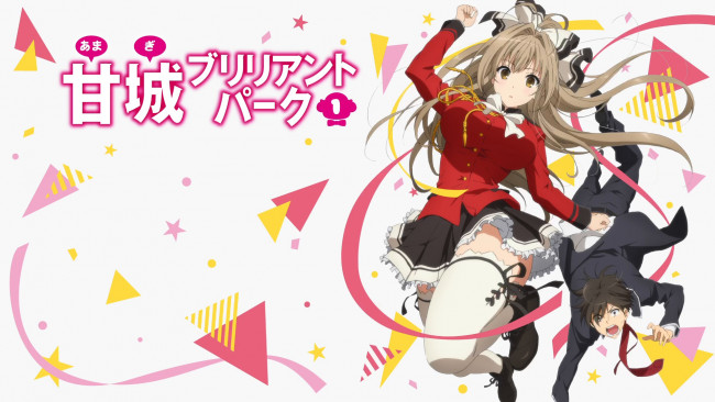 Обои картинки фото amagi brilliant park, аниме, фон, взгляд, девушка