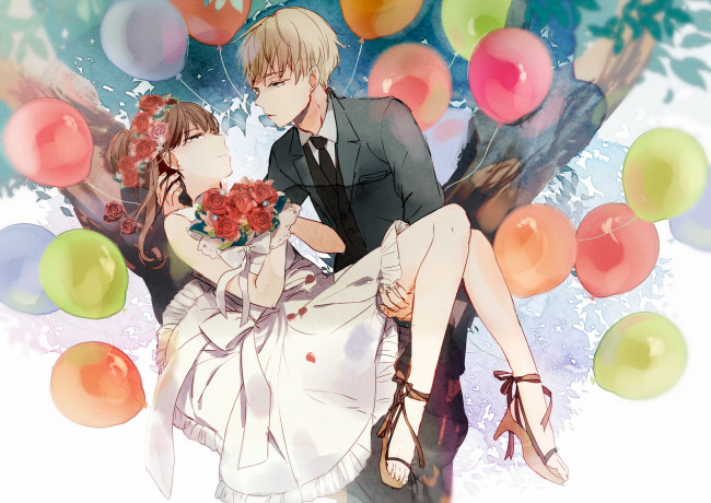 Обои картинки фото аниме, vocaloid, пара