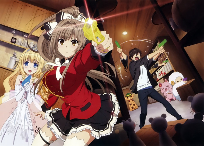 Обои картинки фото аниме, amagi brilliant park, seiya, kanie, isuzu, sento, amagi, brilliant, park