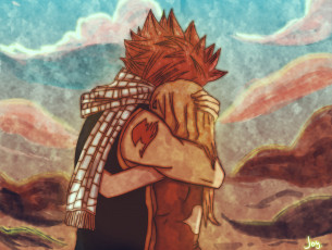 Картинка аниме fairy+tail нацу люси