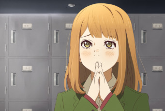 Картинка аниме orange фон взгляд девушка