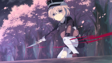 Картинка аниме touhou девушка взгляд фон