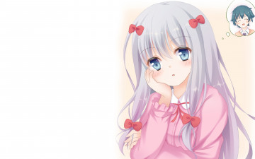 Картинка аниме eromanga-sensei взгляд девушка фон