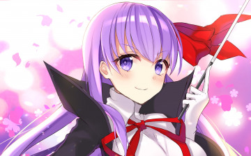 Картинка аниме fate stay+night девушка взгляд фон