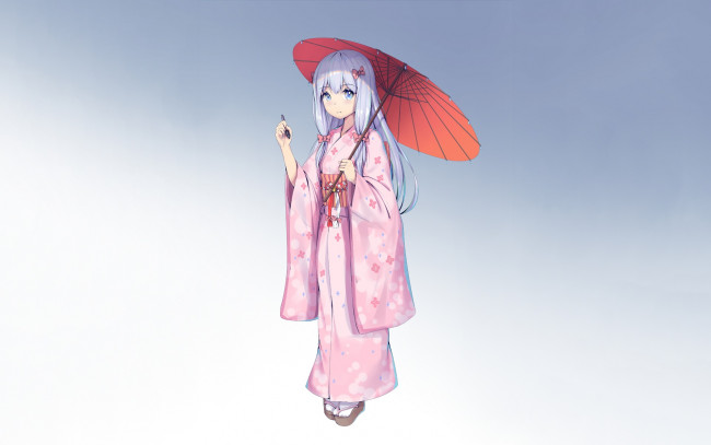 Обои картинки фото аниме, eromanga-sensei, девушка, фон, взгляд