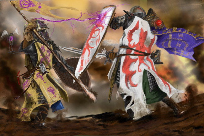 Обои картинки фото фэнтези, люди, воины, схватка, сражение, доспехи
