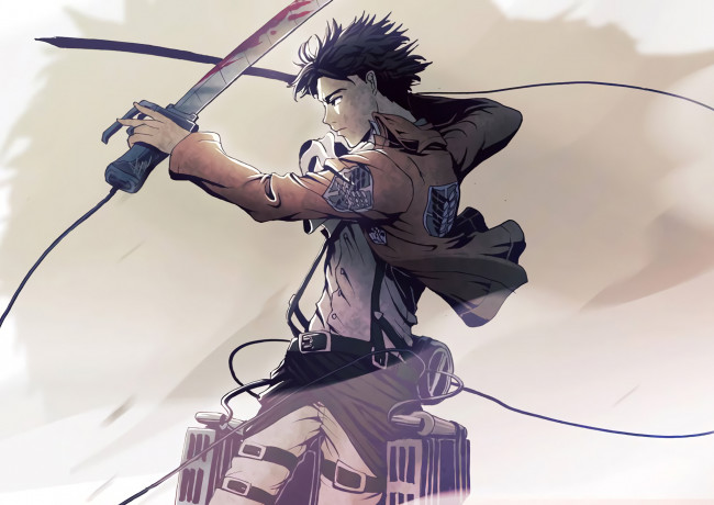Обои картинки фото аниме, shingeki no kyojin, атака, титанов