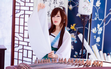 Картинка музыка -другое взгляд инструмент азиатка девушка