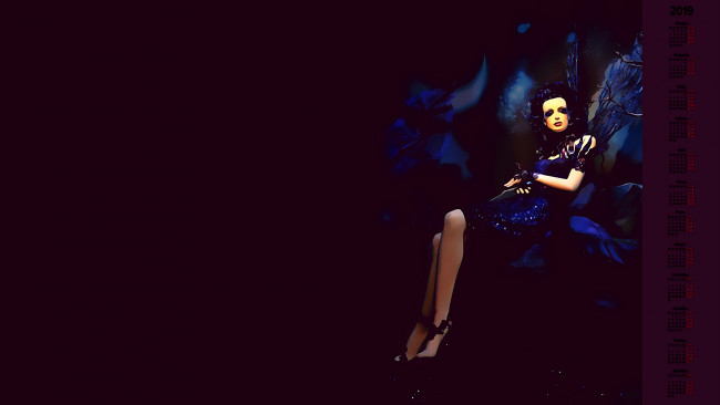 Обои картинки фото календари, фэнтези, девушка, крылья, взгляд