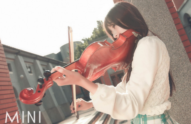 Обои картинки фото музыка, -другое, скрипка, девушка