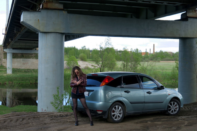 Обои картинки фото автомобили, -авто с девушками, ford, focus