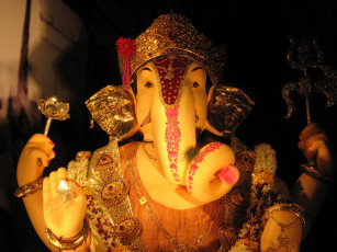 обоя разное, религия, ганеша, статуя