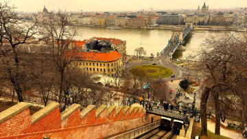 Картинка города будапешт+ венгрия река мост панорама