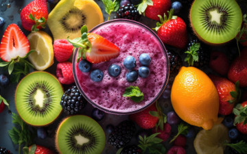 Картинка 3д+графика еда- food фруктовый смузи