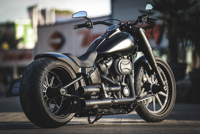 Обои картинки фото харлей, мотоциклы, harley-davidson, мотоцикл, байк, чёрный, thunderbike, customs