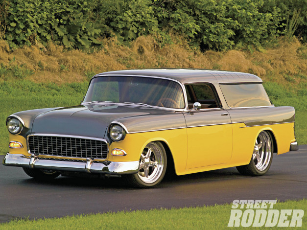 Обои картинки фото 1955, chevy, nomad, автомобили, chevrolet