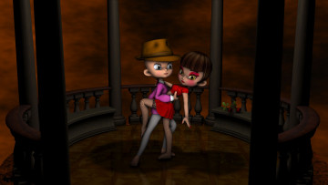 Картинка 3д графика people люди девушка мальчик танец