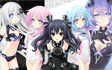 Картинка аниме hyperdimension neptunia девушки