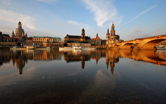 Обои картинки фото города, дрезден, германия, здания, мост, река, город