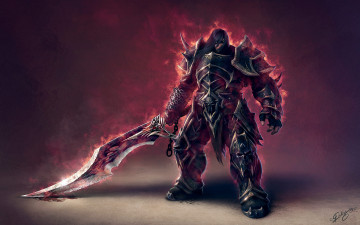 Картинка фэнтези люди доспехи меч