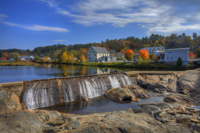 Обои картинки фото лисбон, сша, города, пейзажи, пейзаж, дома, река