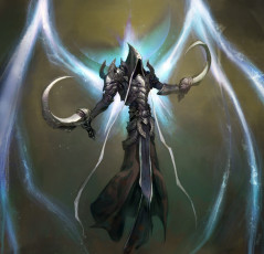 Картинка видео+игры diablo+iii +reaper+of+souls арт дьявол оружие серпы капюшон крылья