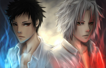 Картинка аниме katekyo+hitman+reborn gokudera hayato yamamoto takeshi katekyou hitman reborn арт холод парни огонь