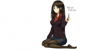 Картинка аниме *unknown+ другое шатенка белый фон девушка