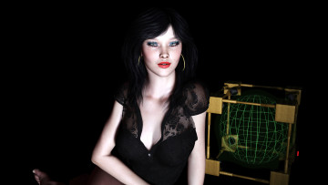 Картинка meike 3д+графика люди+ people взгляд девушка фон