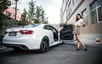 обоя автомобили, авто с девушками, азиатка, автомобиль, девушка