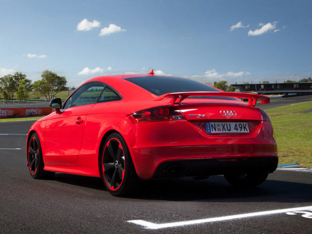 Обои картинки фото автомобили, audi, plus, tt, rs, coupe, au-spec, 8j, красный