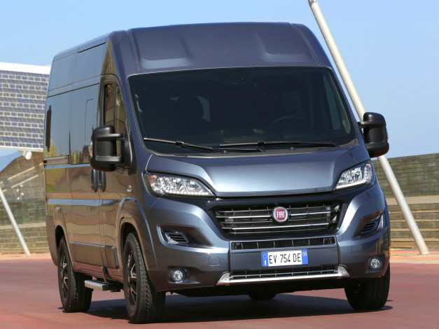 Обои картинки фото автомобили, fiat, синий, panorama, ducato