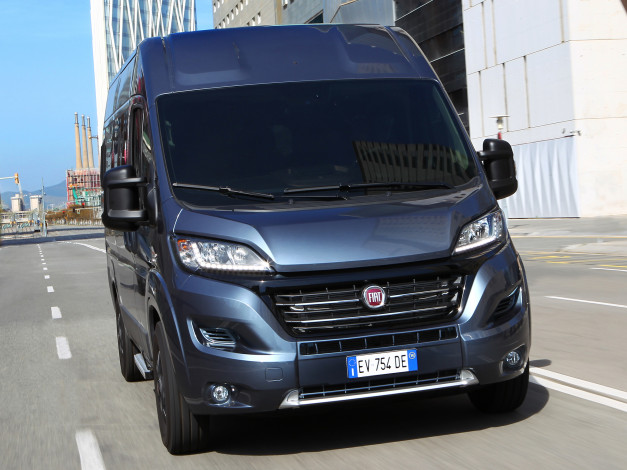 Обои картинки фото автомобили, fiat, синий, panorama, ducato