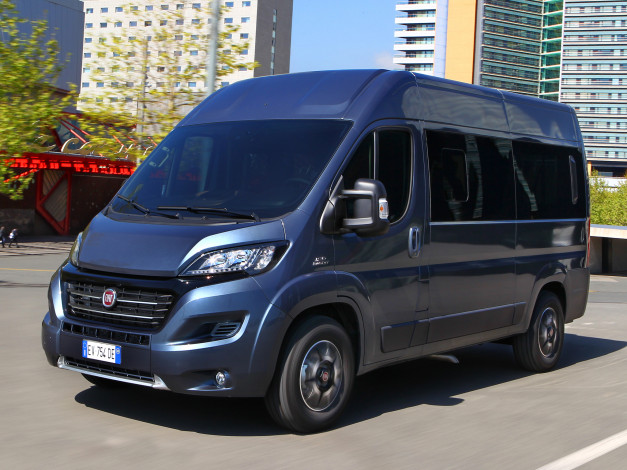 Обои картинки фото автомобили, fiat, синий, panorama, ducato