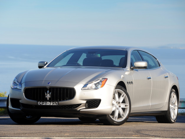 Обои картинки фото автомобили, maserati, серый, 2014г, au-spec, quattroporte
