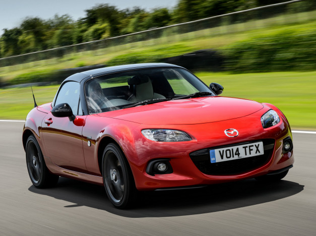 Обои картинки фото автомобили, mazda, uk-spec, 25th, anniversary, mx-5, красный, 2014г, nc3