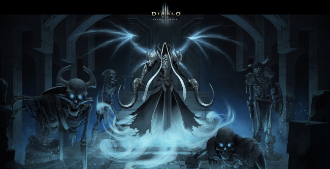 Обои картинки фото видео игры, diablo iii,  reaper of souls, духи, нежить, серпы, дьявол, крылья, души, скелеты