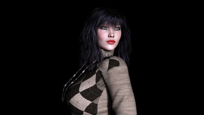 Обои картинки фото meike, 3д графика, люди , people, фон, взгляд, девушка