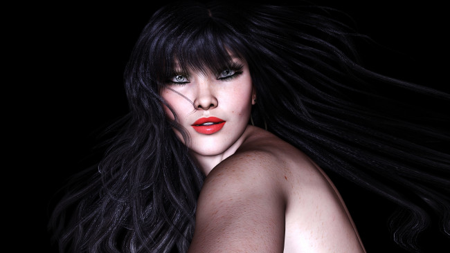 Обои картинки фото meike, 3д графика, люди , people, фон, взгляд, девушка