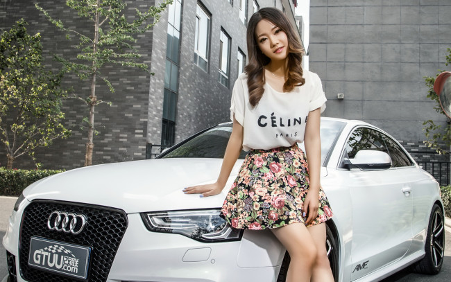 Обои картинки фото автомобили, авто с девушками, азиатка, автомобиль, девушка