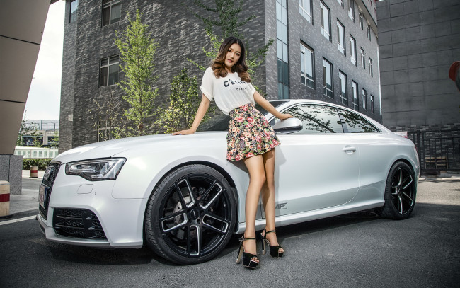 Обои картинки фото автомобили, авто с девушками, девушка, автомобиль, азиатка