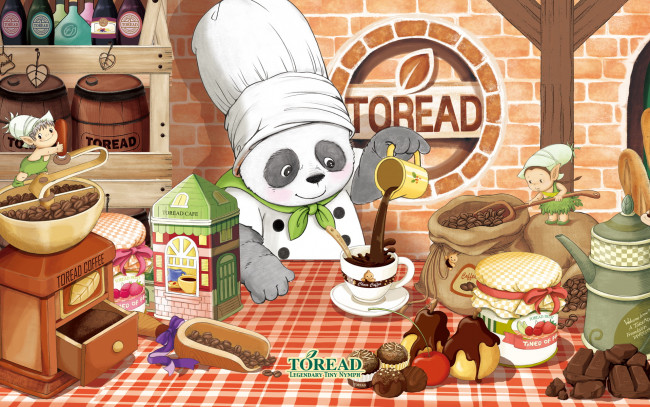 Обои картинки фото векторная графика, мультфильмы, панда