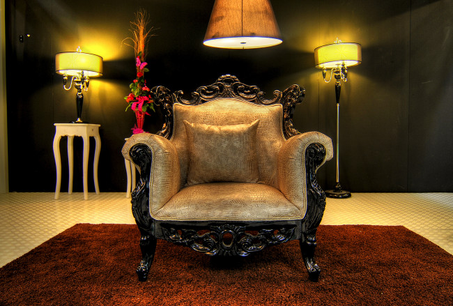 Обои картинки фото интерьер, мебель, светильники, комната, кресло