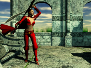 Картинка 3д+графика амазонки+ amazon оружие фон взгляд девушка