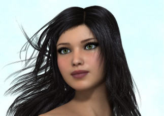 Картинка 3д+графика портрет+ portraits взгляд фон девушка